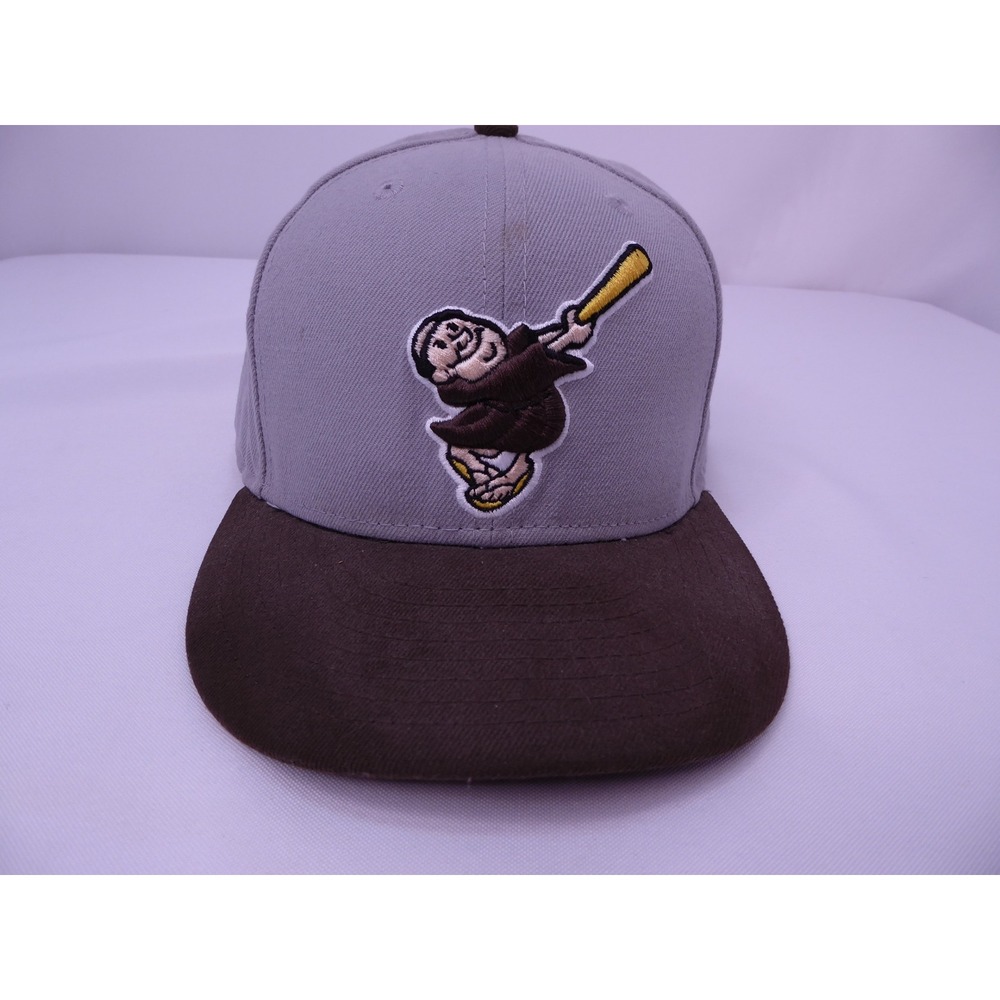 New Era 59FIFTY San Diego Padres Swinging Friar Hat Grey Brown Fitted 7 3/4